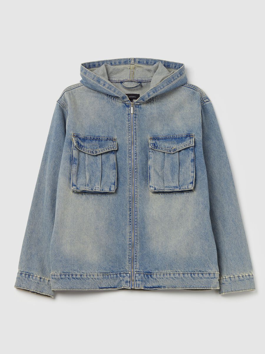 Short denim jacket with hood_3