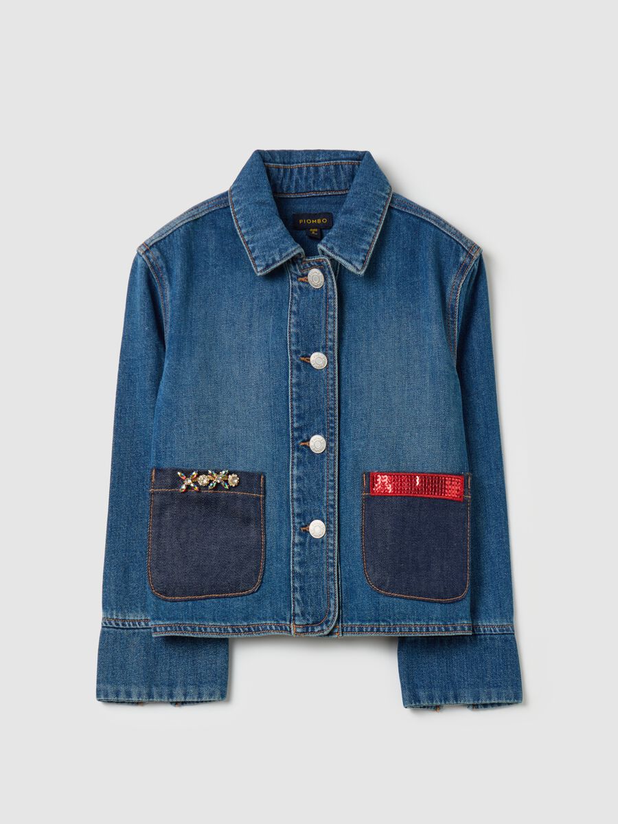 Denim jacket with sequins and gems_3