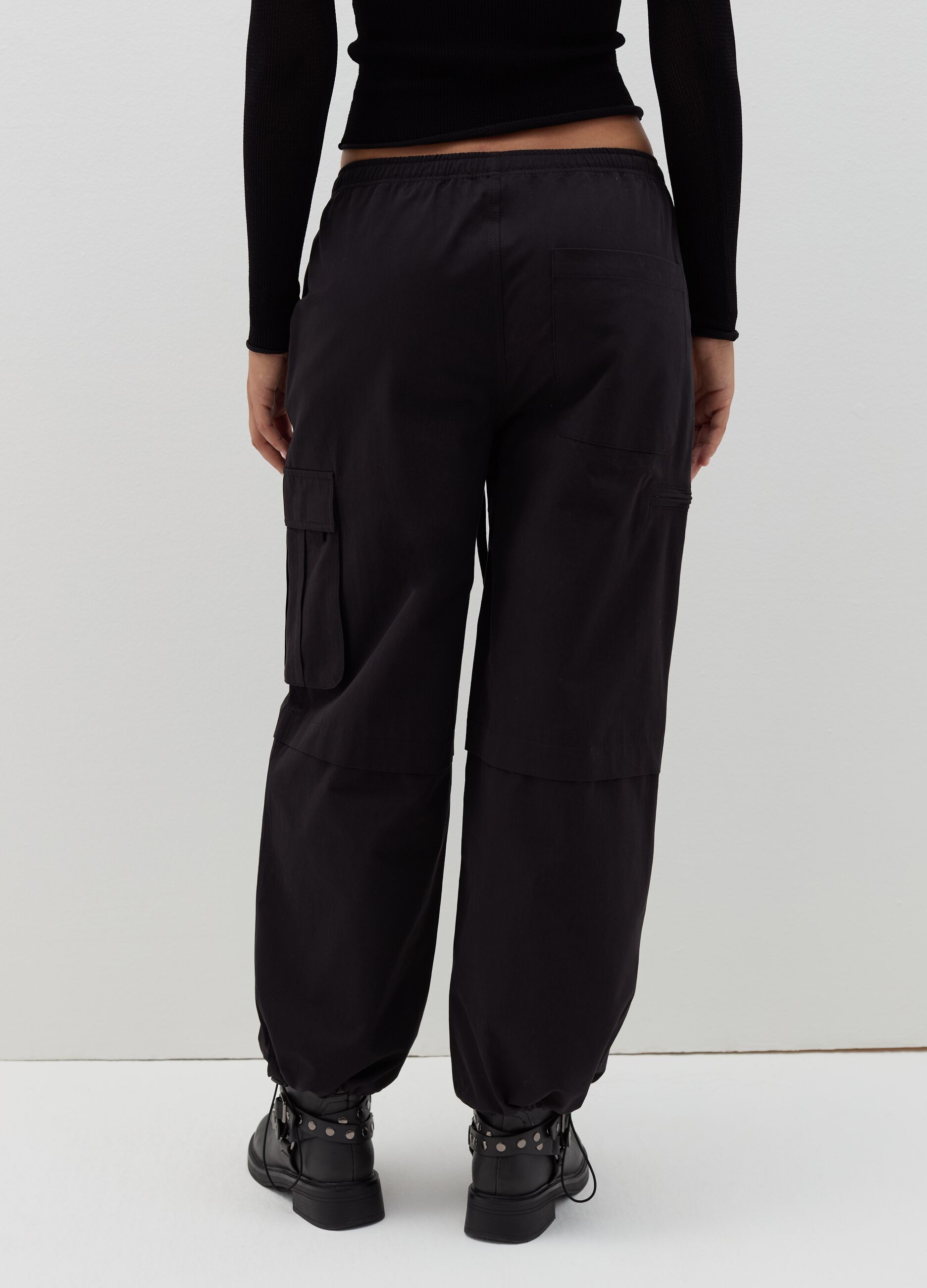 Cotton cargo parachute trousers