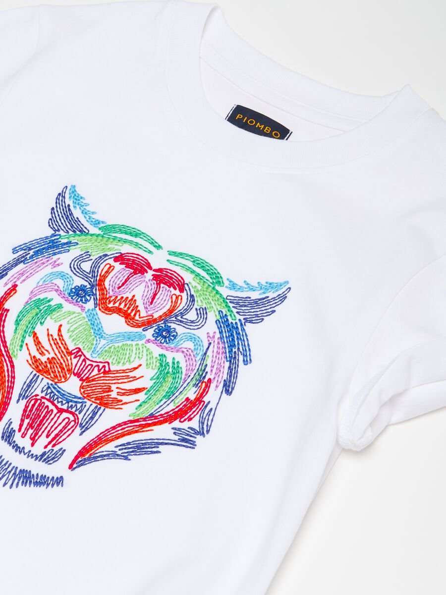 Cotton T-shirt with tiger embroidery_5