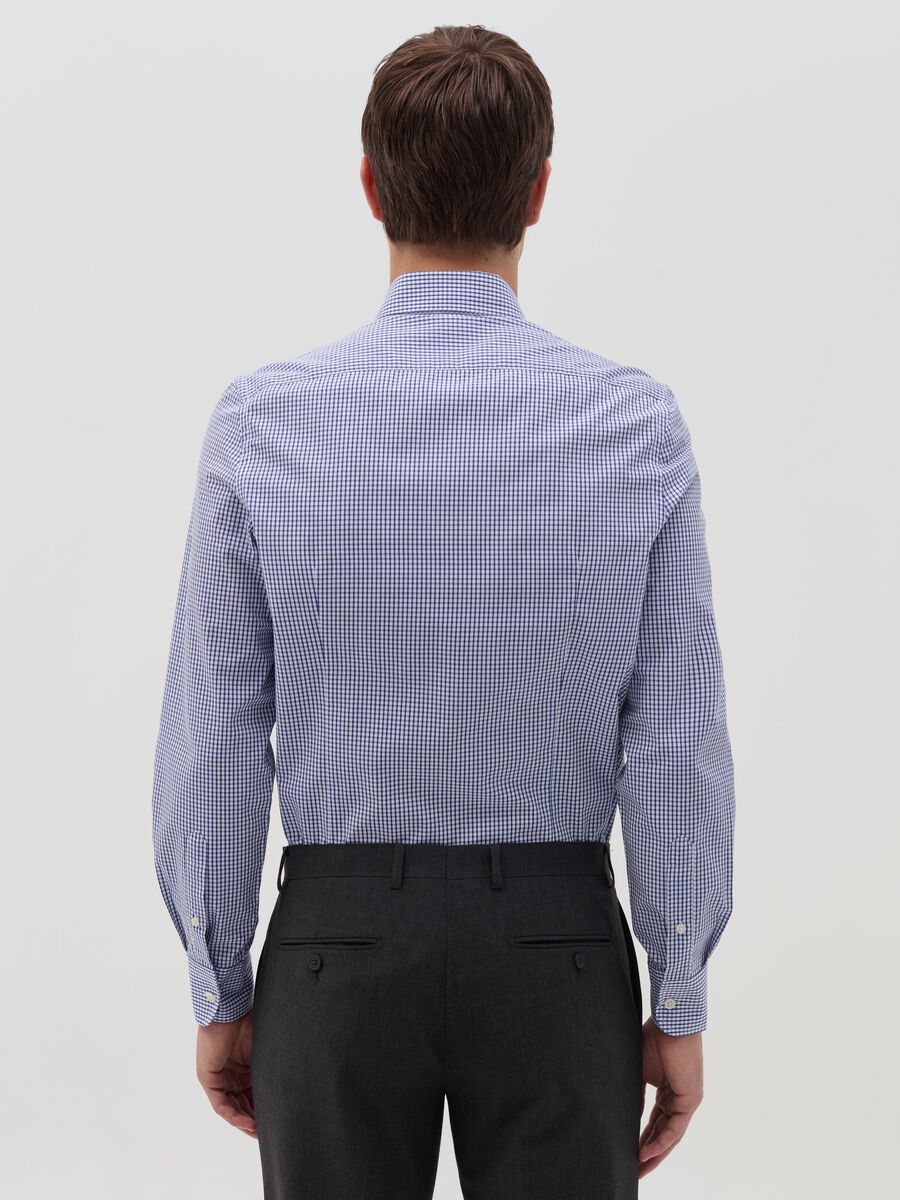 Slim-fit micro-check shirt_1