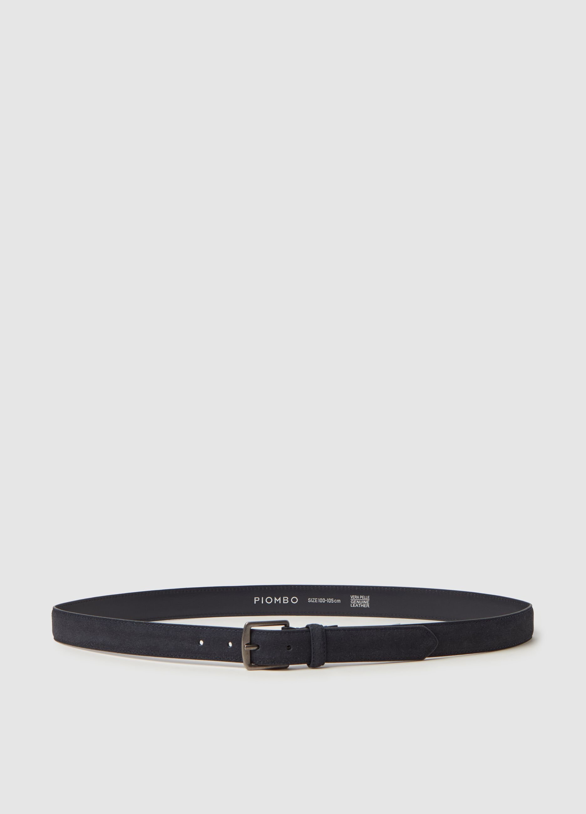 Contemporary belt in suede leather