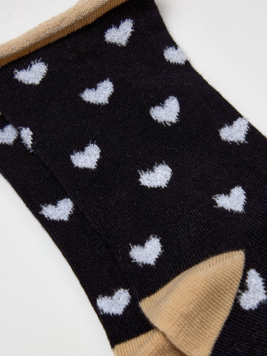 Short socks with hearts design_1