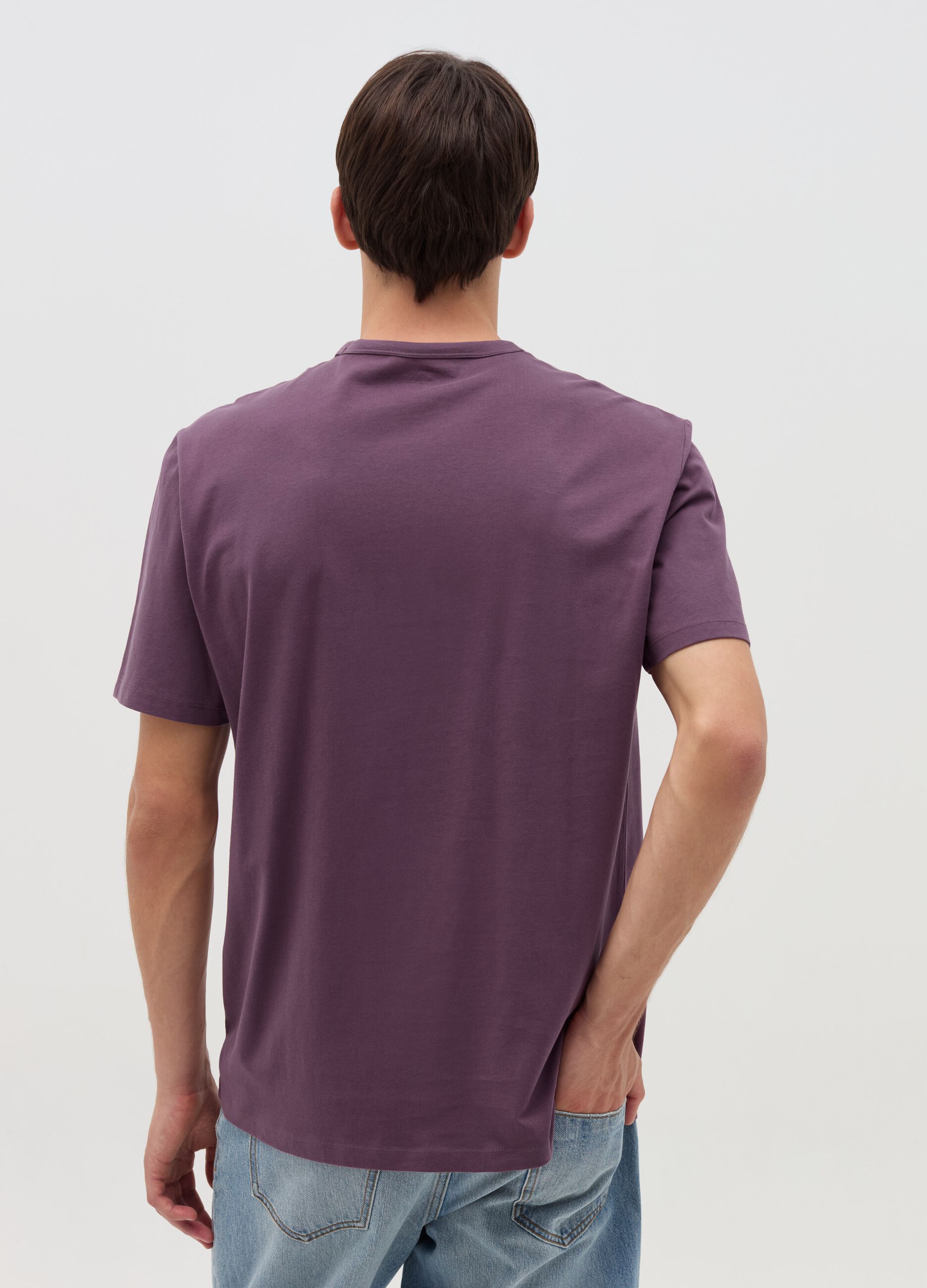 Cotton T-shirt with round neck