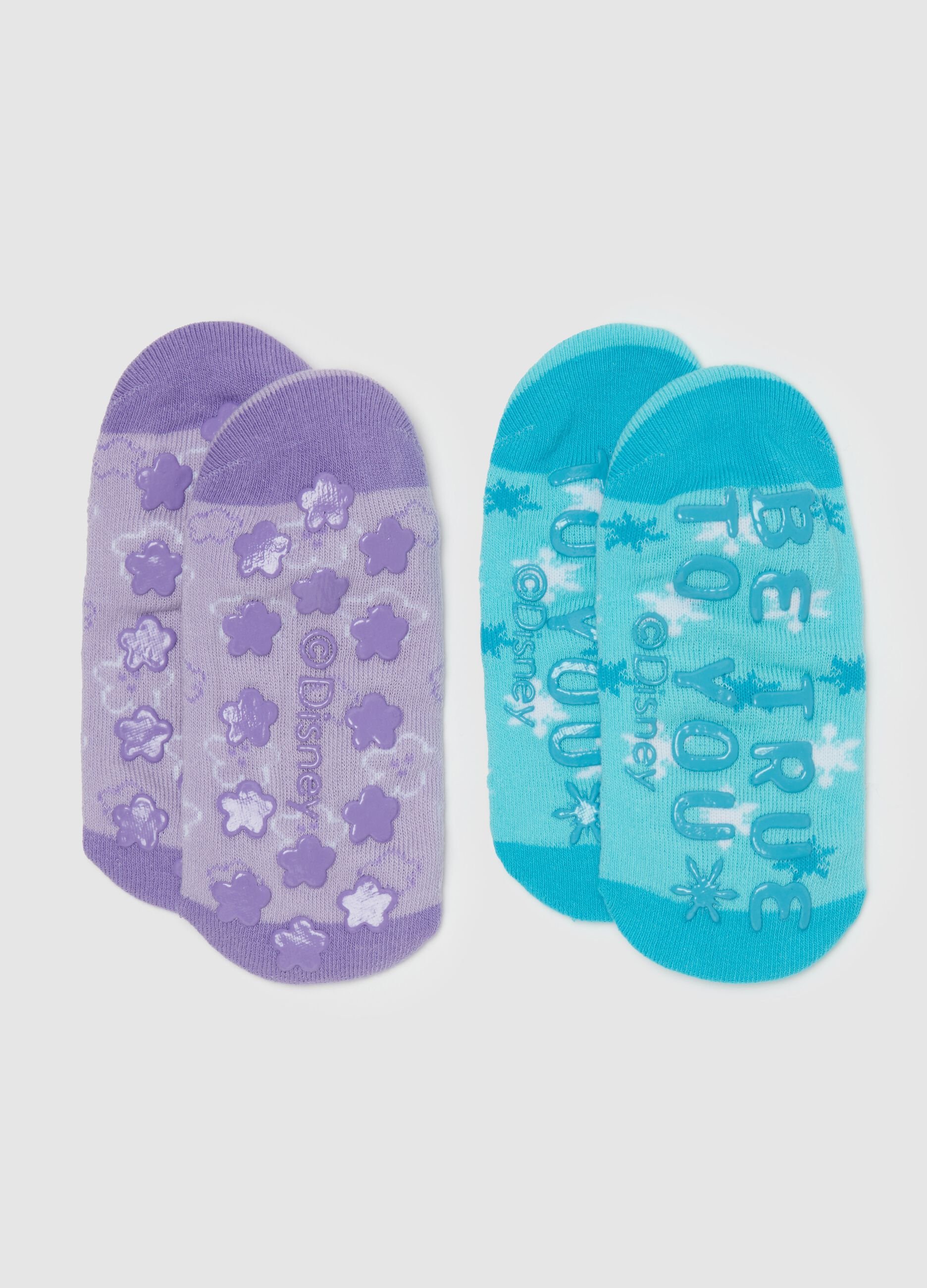 Two-pair pack slipper socks with Elsa design