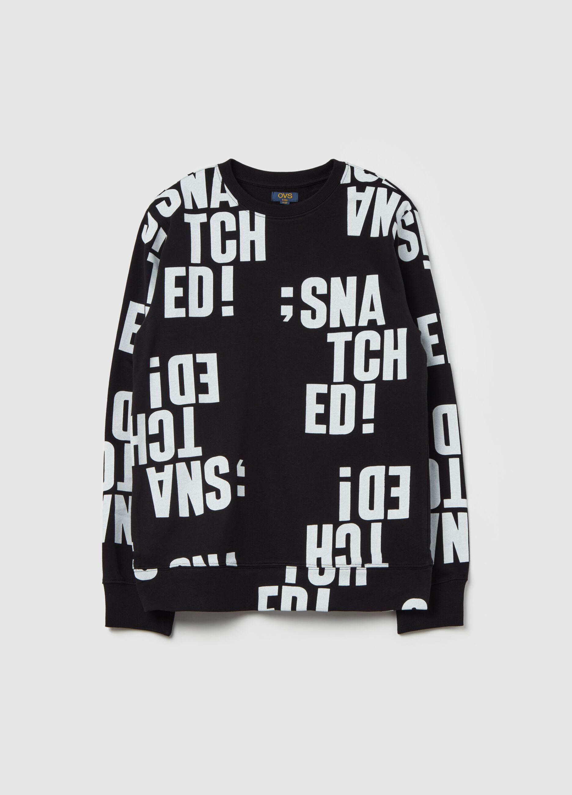 Round neck sweatshirt with all-over print