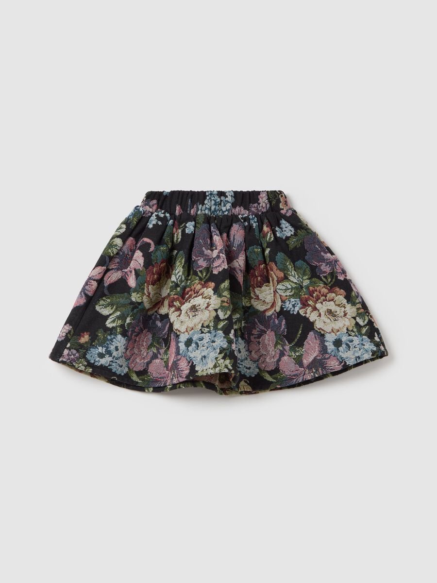 Skirt in floral brocade_0