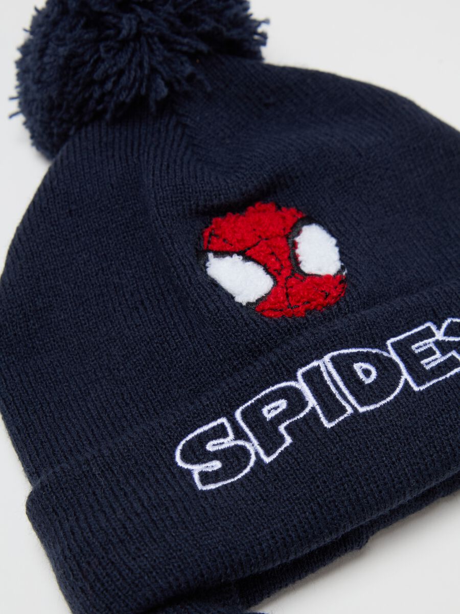 Spidey hat with pompom and ear flaps_2