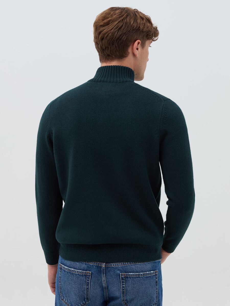 Pullover with high neck and half zip_2