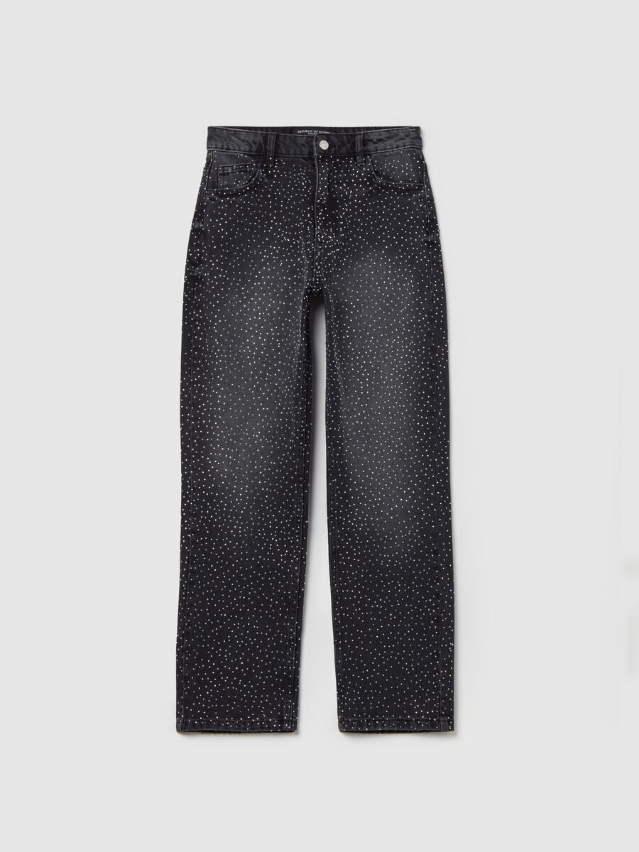 Straight-fit jeans with all-over diamantés_4