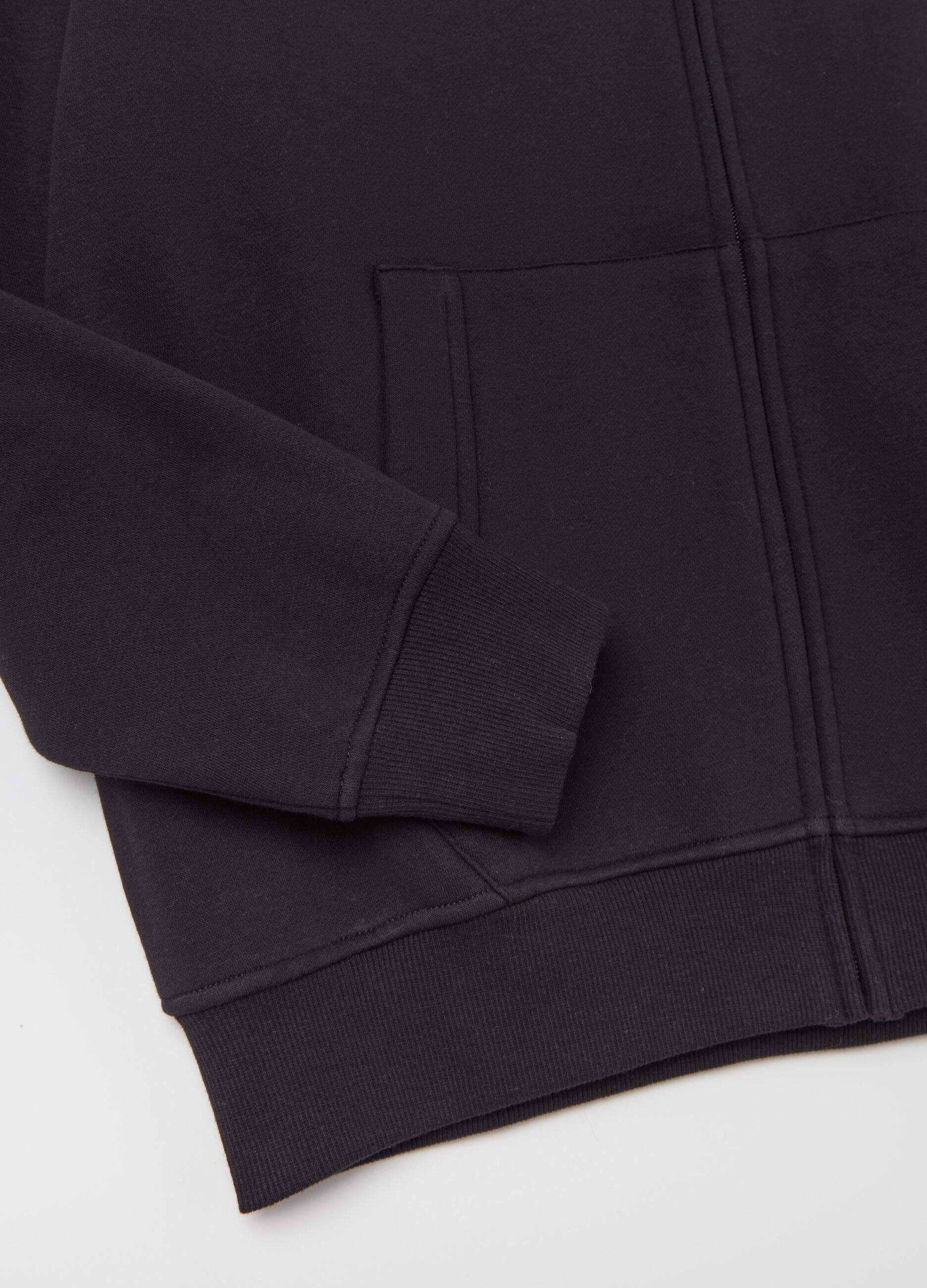 Full-zip in felpa con cappuccio