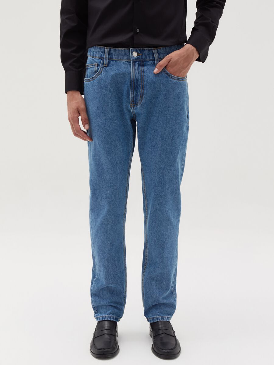 Slim-fit acid-wash jeans_1