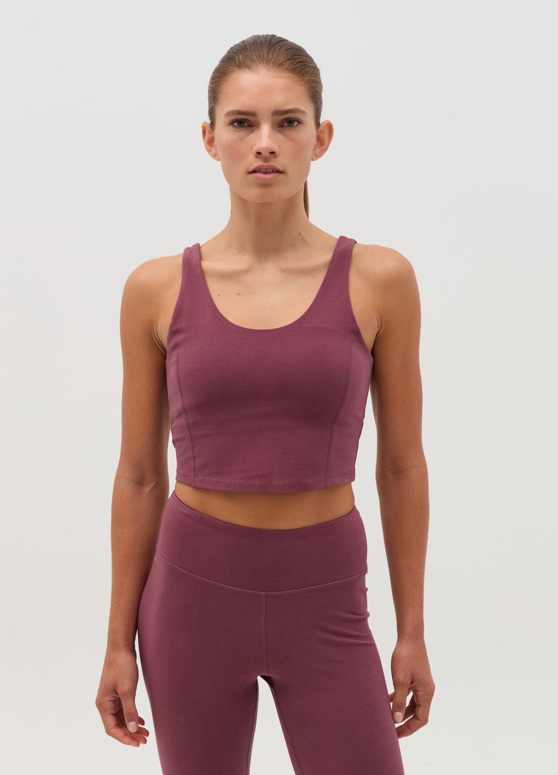 AI•KI stretch organic cotton crop top