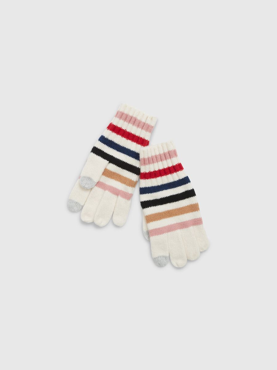 Touchscreen gloves with multicoloured stripes_0