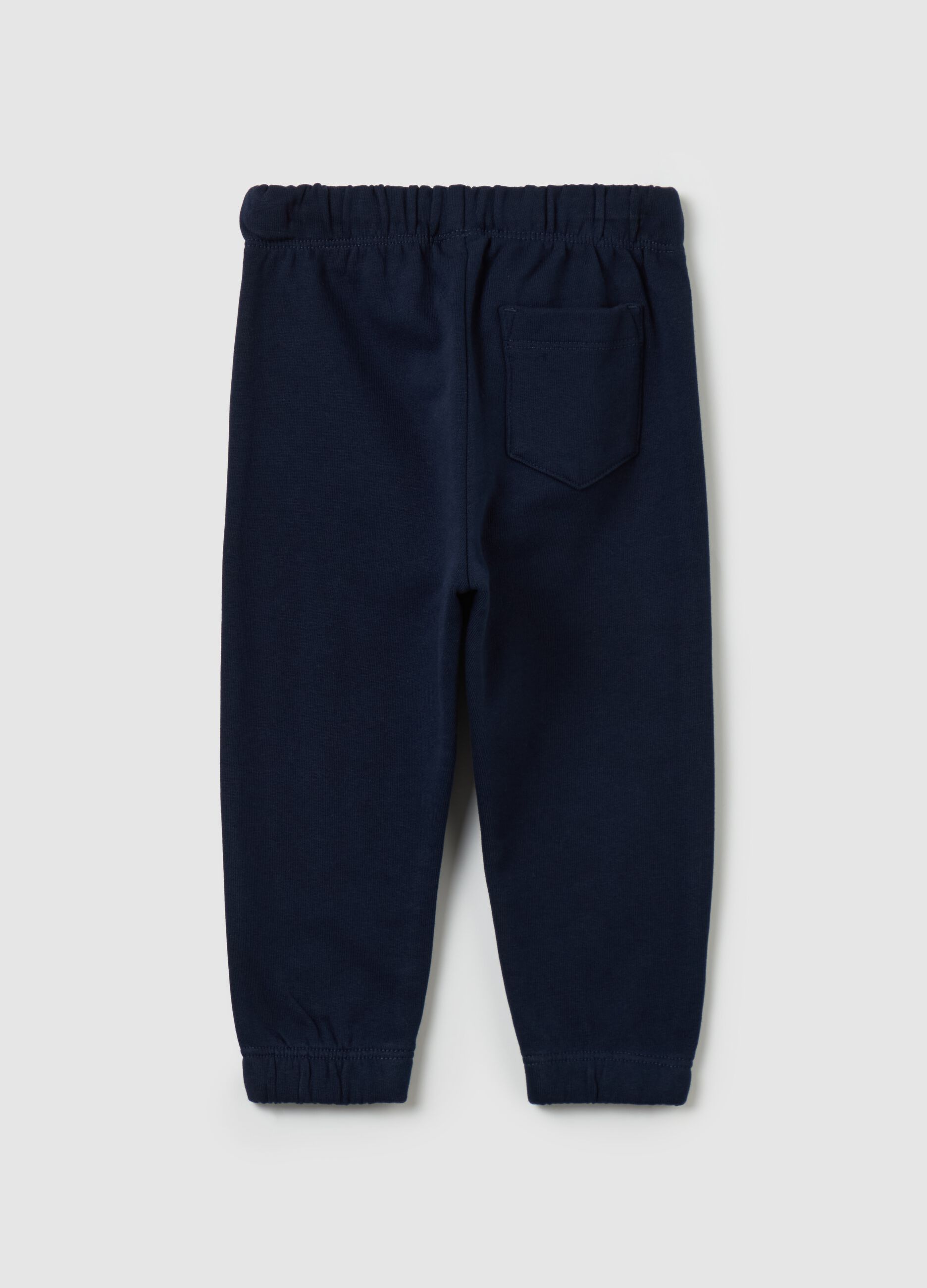 Fleece joggers with drawstring and print