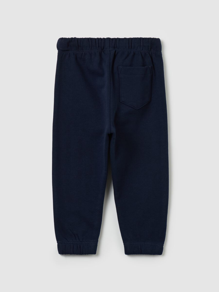 Fleece joggers with drawstring and print_1