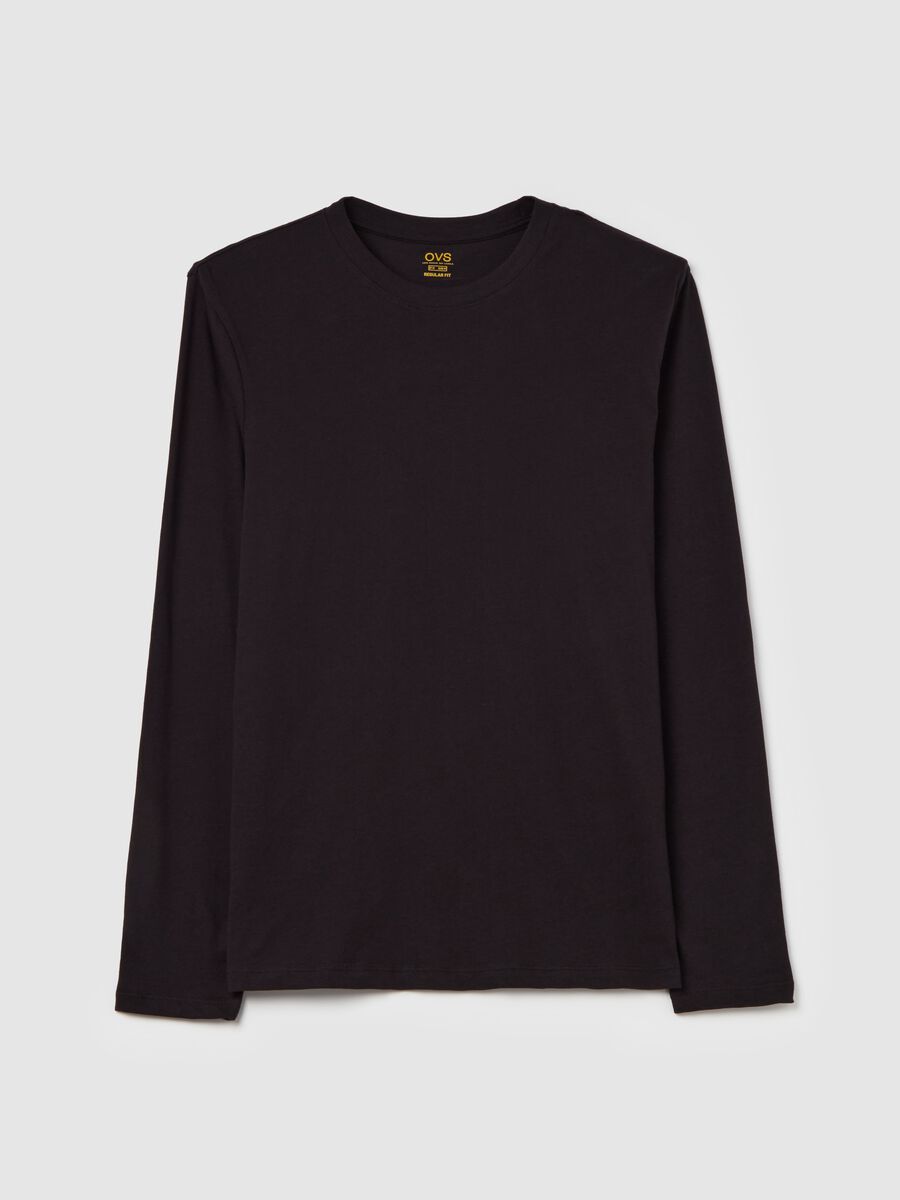 Long-sleeved T-shirt with round neck_4