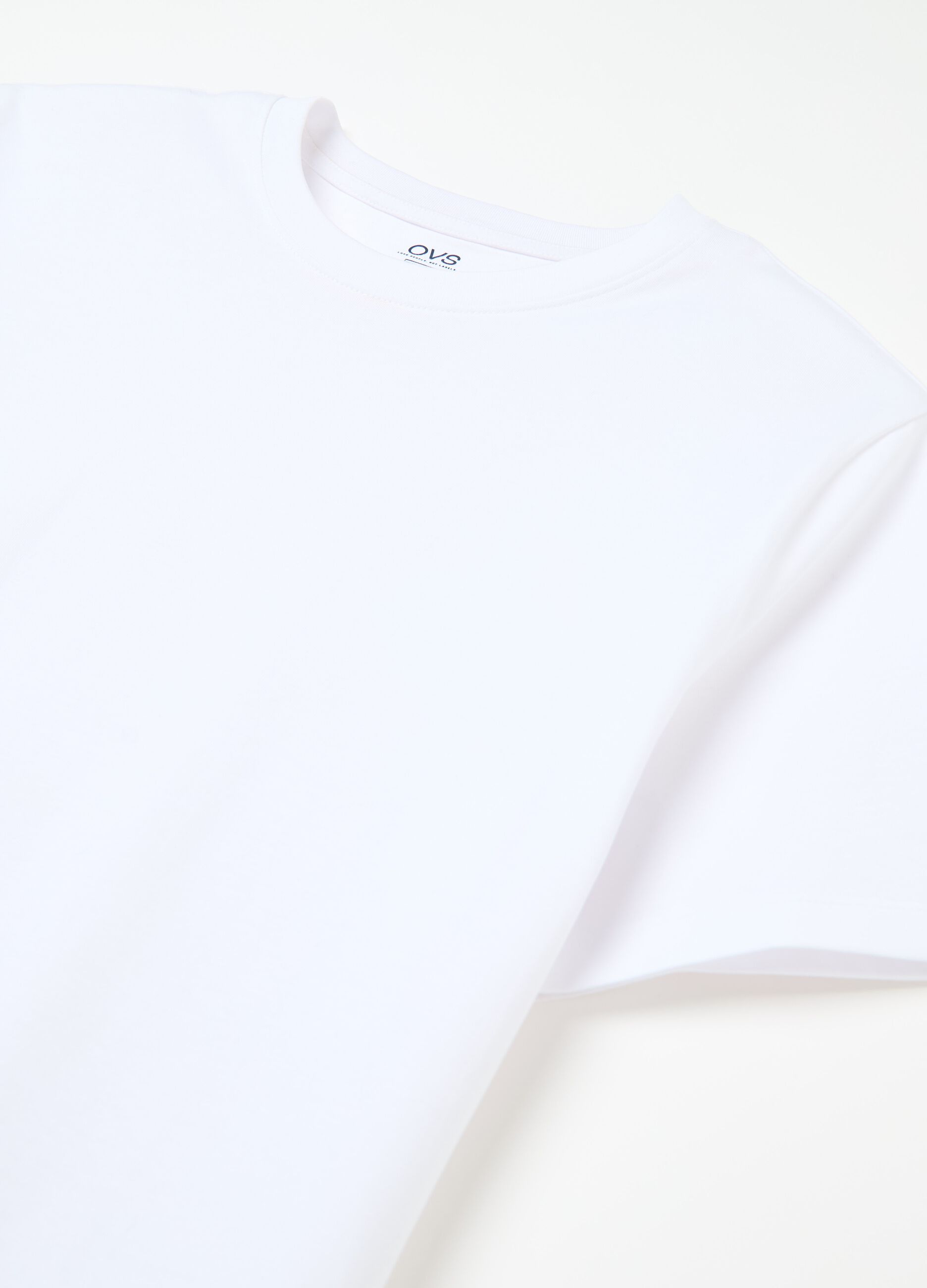 Cotton T-shirt with round neck