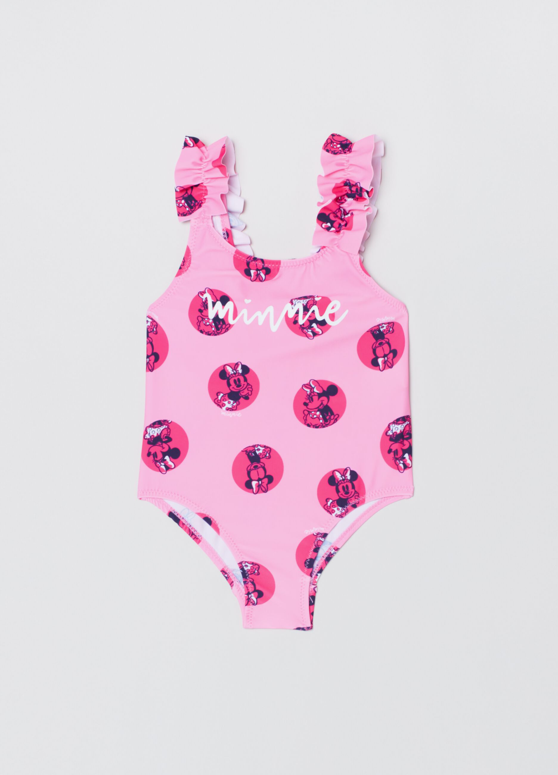 One-piece swimsuit with Disney Minnie Mouse print