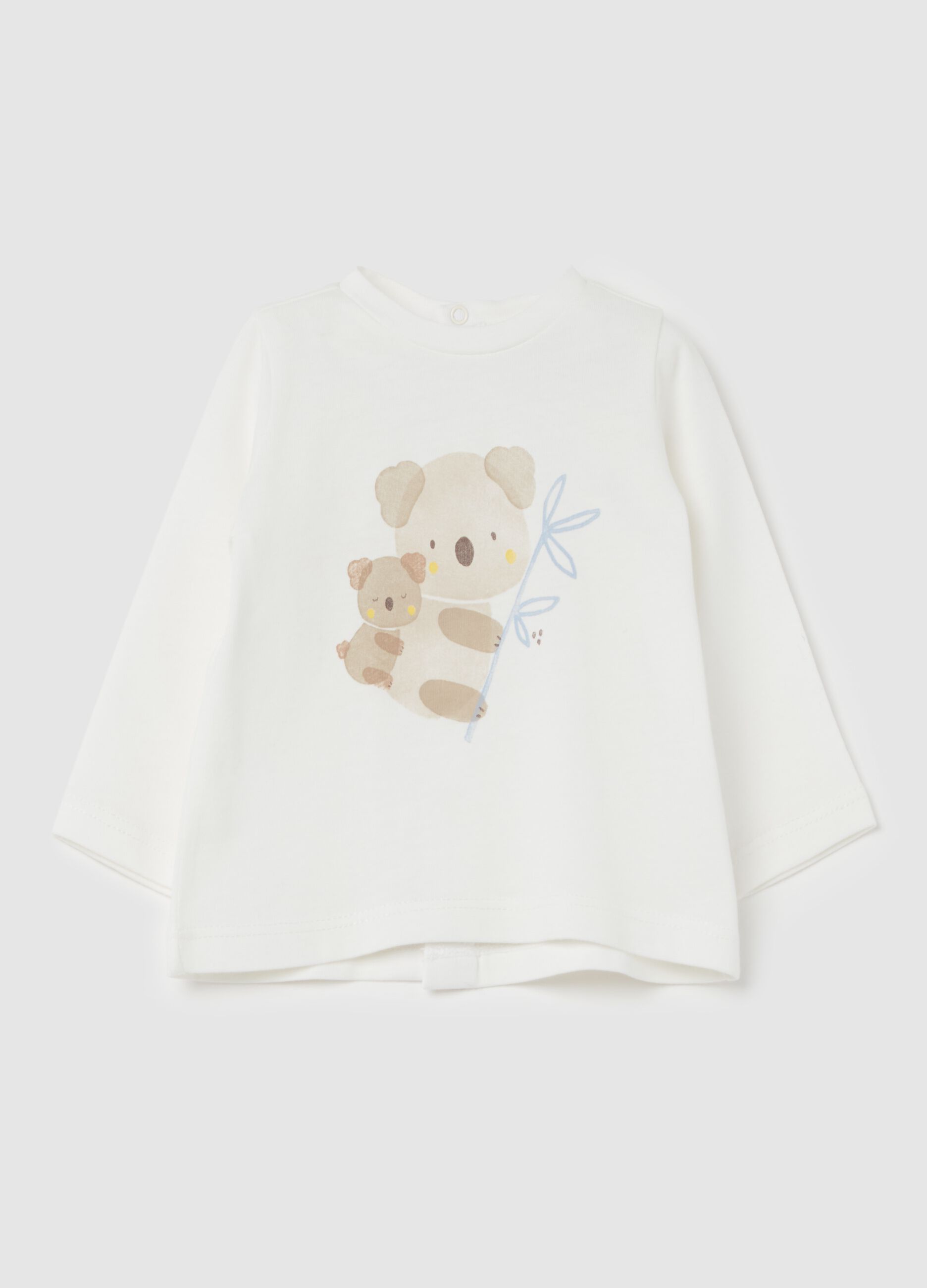 T-shirt in cotone bio con stampa koala