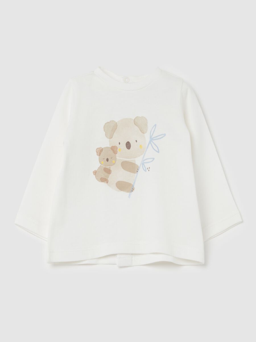 Organic cotton T-shirt with koala print_0