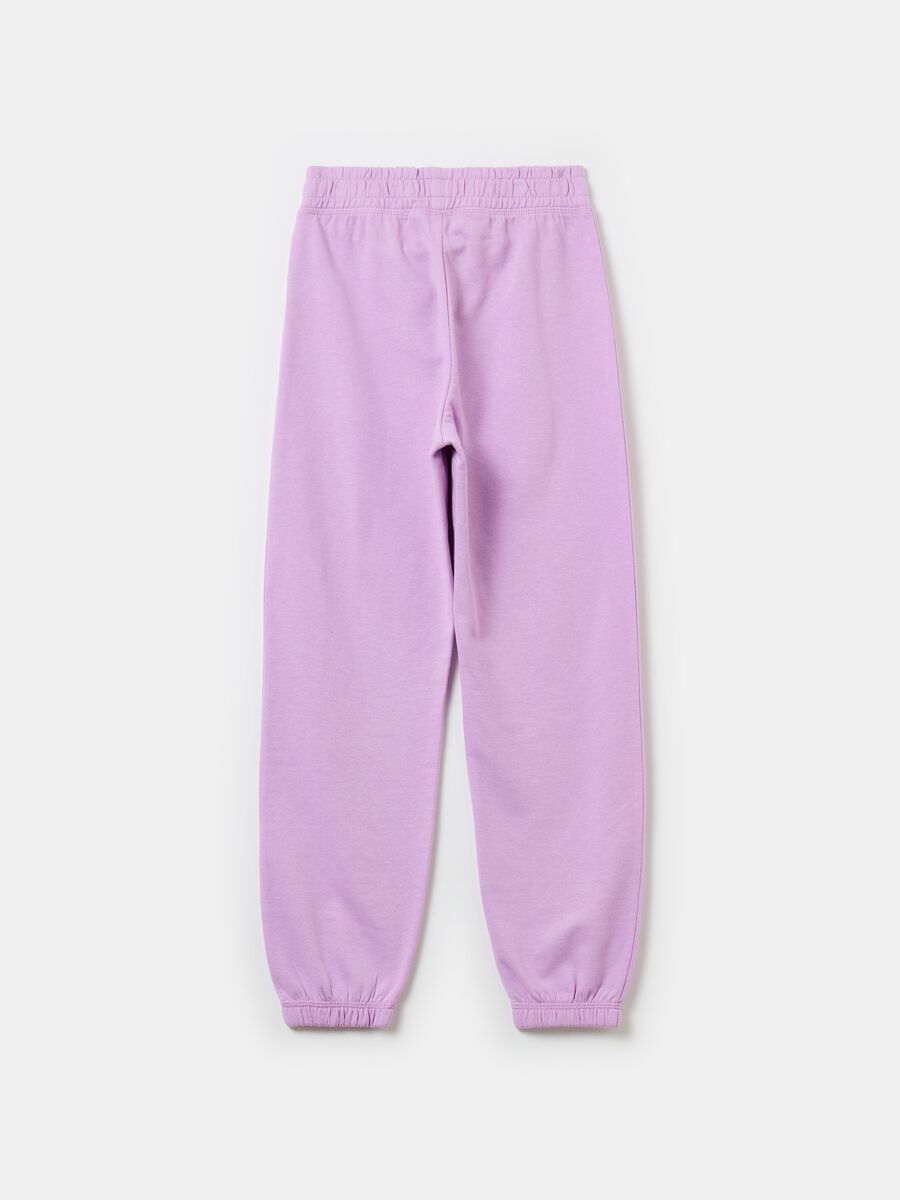 Fleece joggers with elasticated edging_1