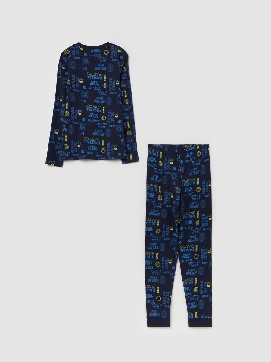 Organic cotton pyjamas with digital motif print_1