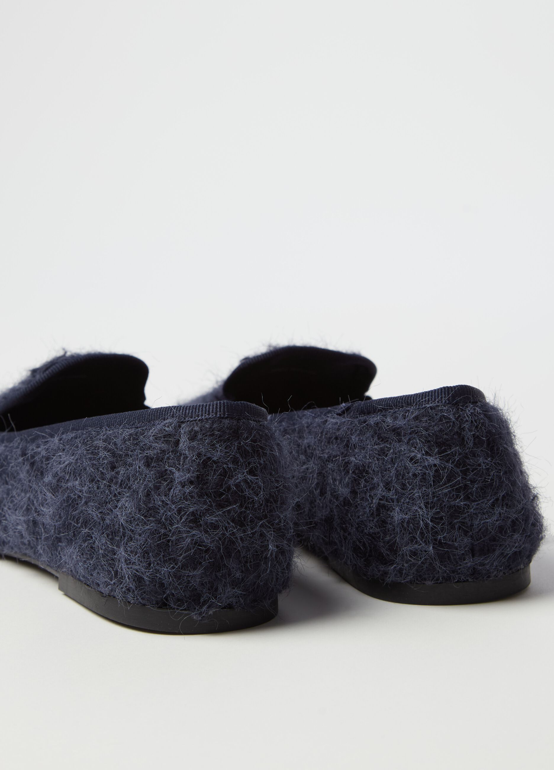 Bouclé-effect slipper shoes