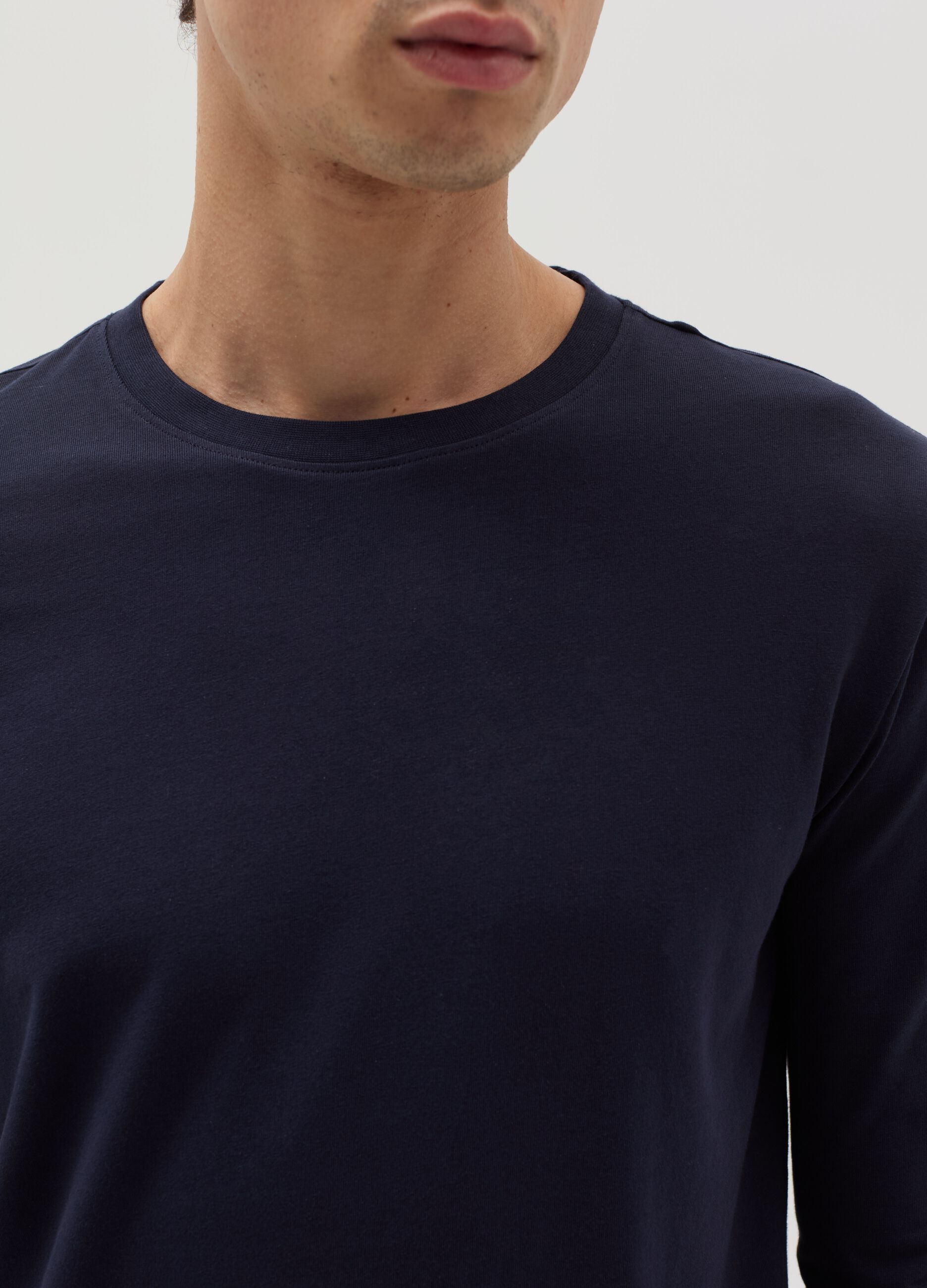 Jersey T-shirt with round neck