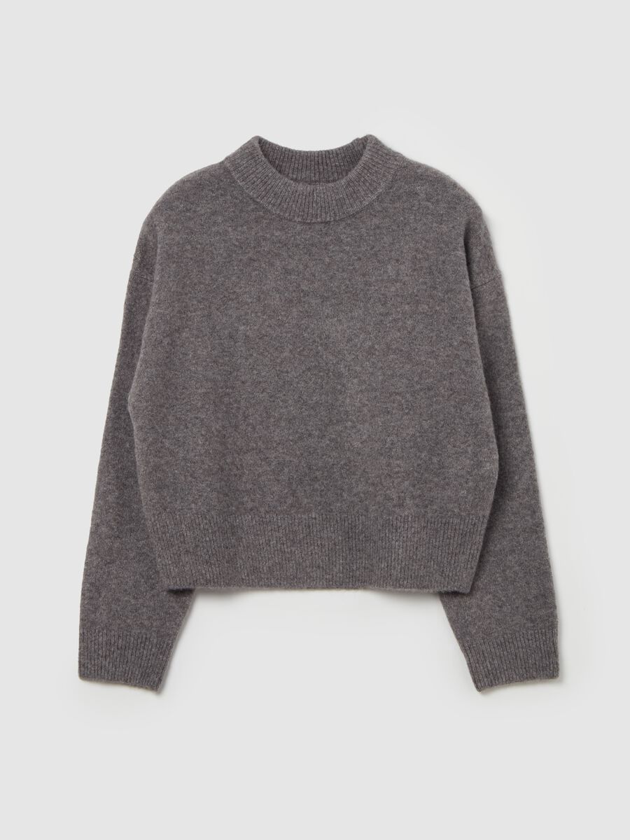 Mélange pullover with mock neck_4