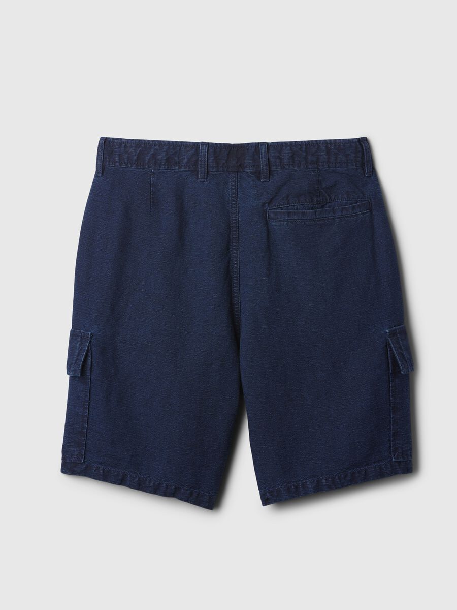 Cargo Bermuda shorts in linen and cotton_4