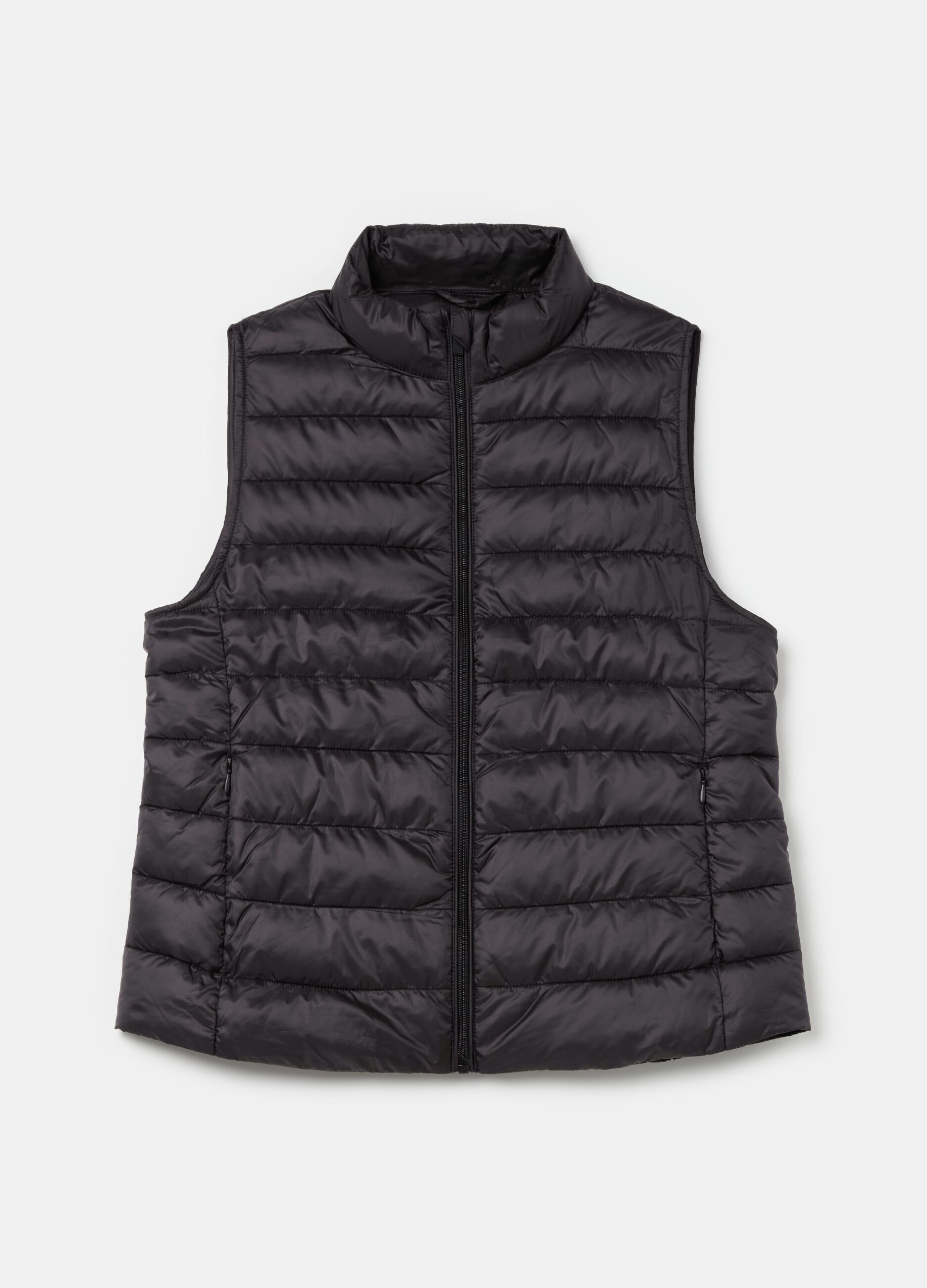 Ultralight gilet with high neck