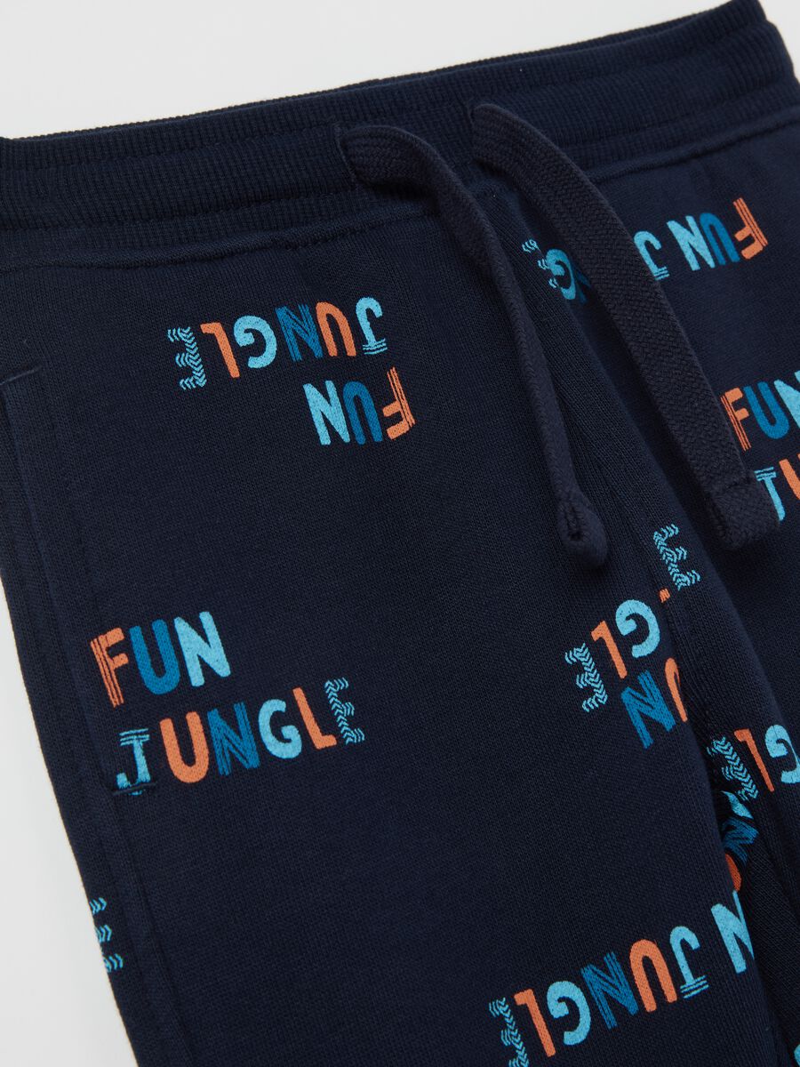 Joggers in felpa con coulisse stampa "Fun Jungle"_2