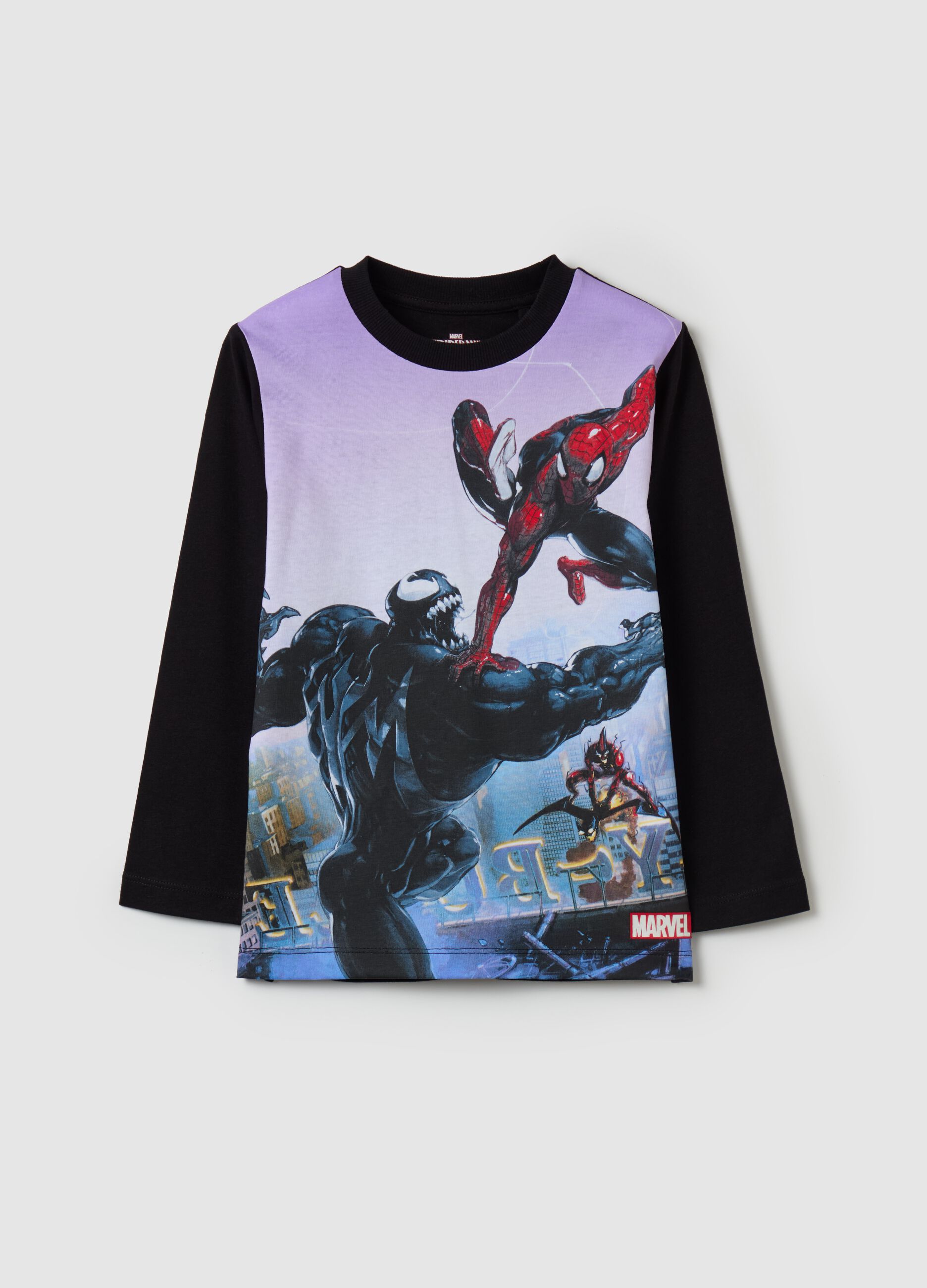 T-shirt with long sleeves and Spider-Man print