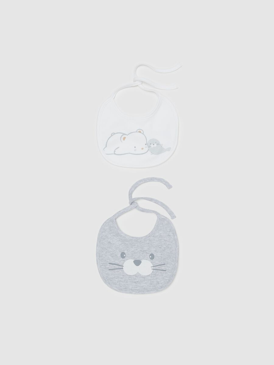 Two-pack bibs with animals print_0