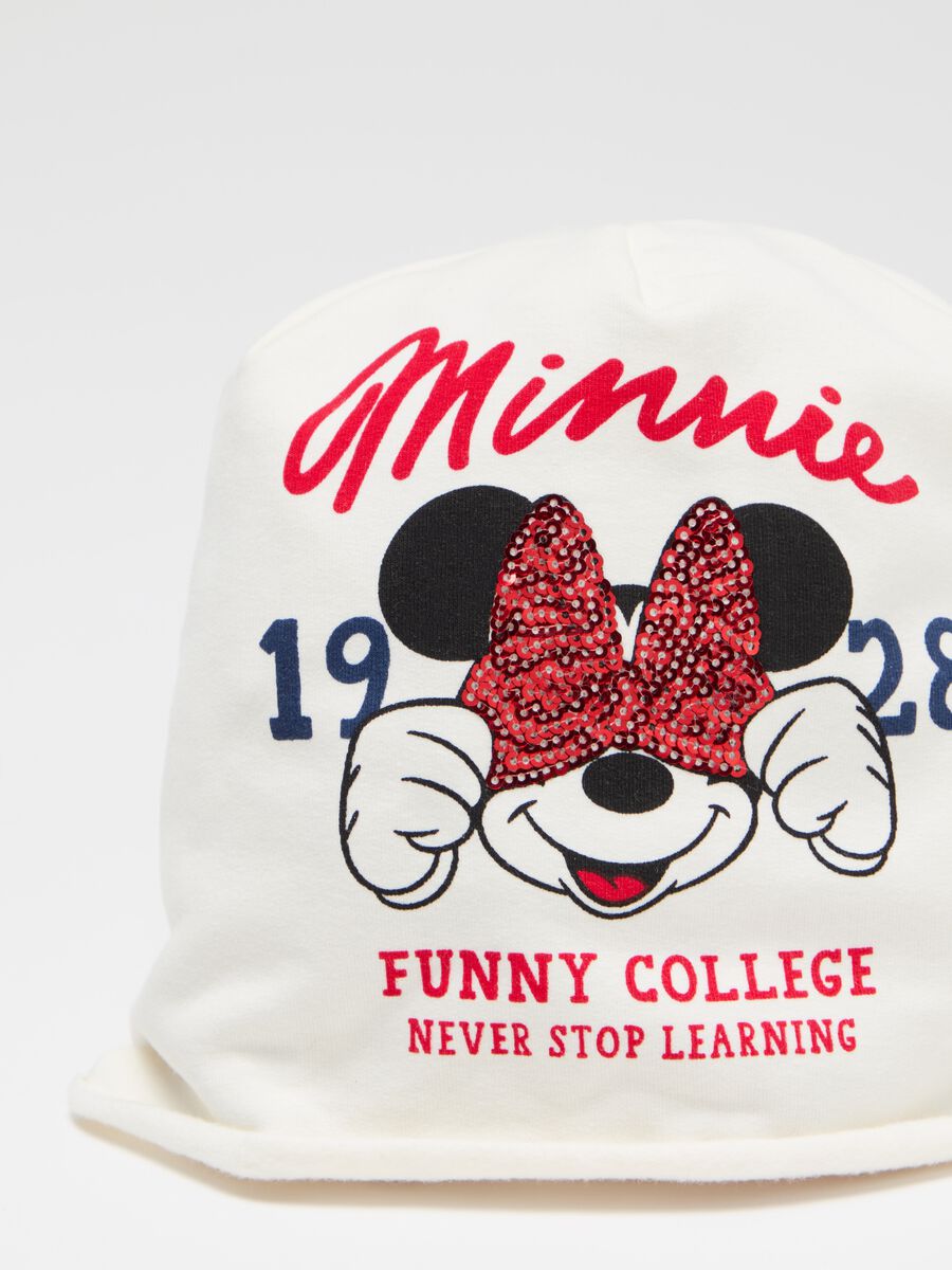 "Minnie Mouse 28” hat in organic cotton fleece_2