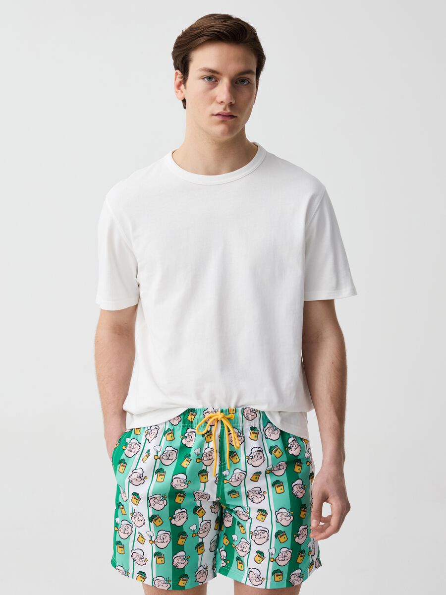 Swimming trunks with Popeye print_0