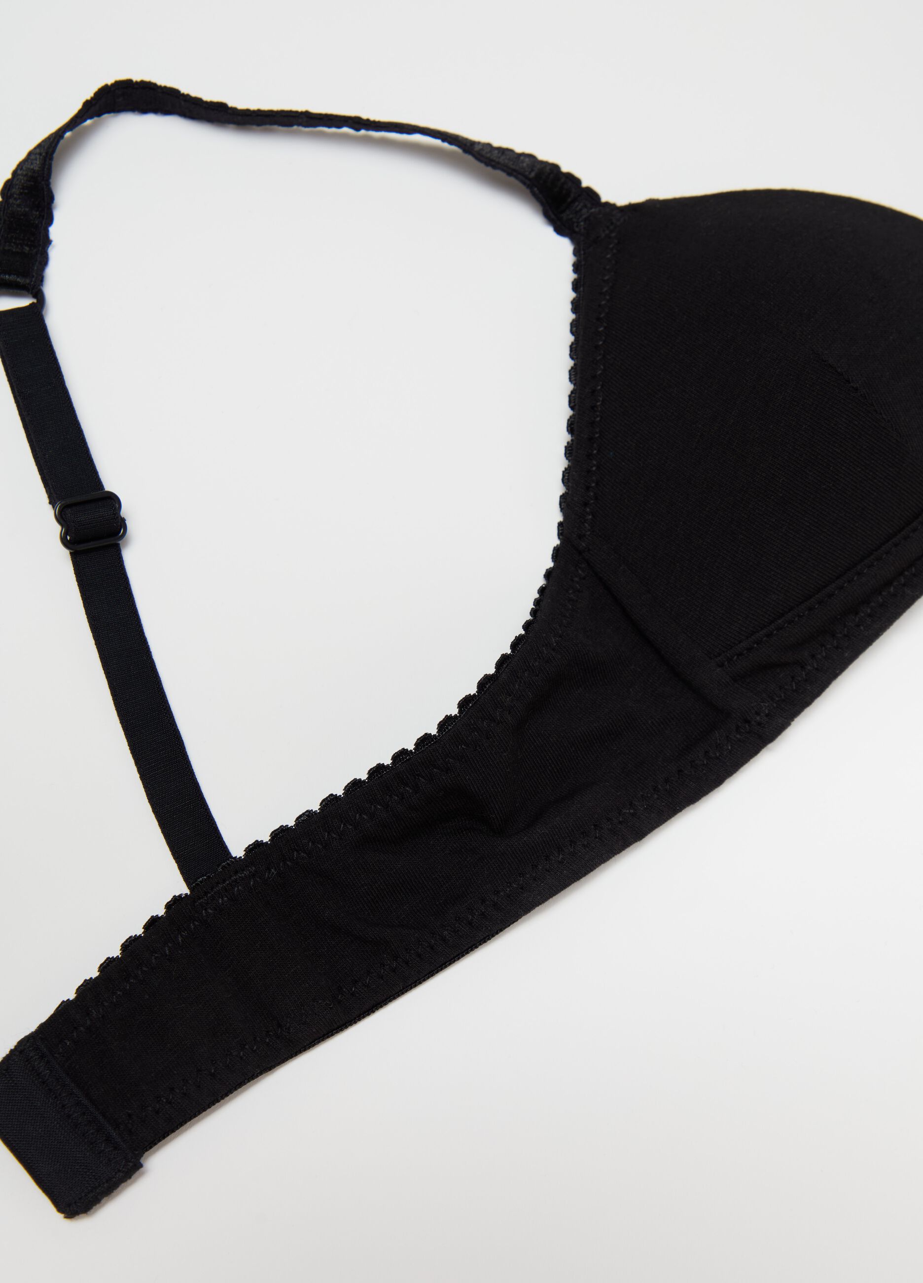 Reggiseno a triangolo semi imbottito con profili ondulati