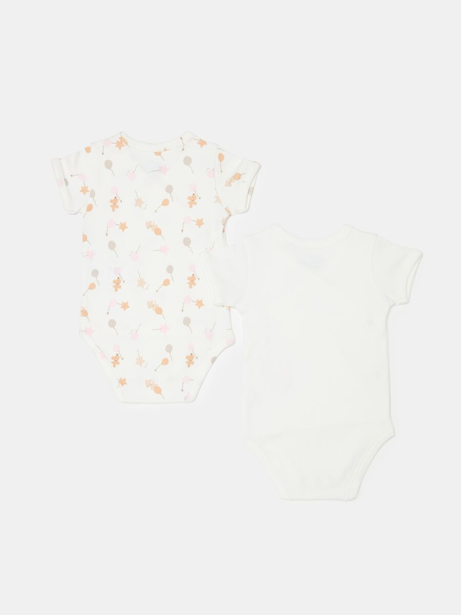 Two-pack organic cotton bodysuits with print_1