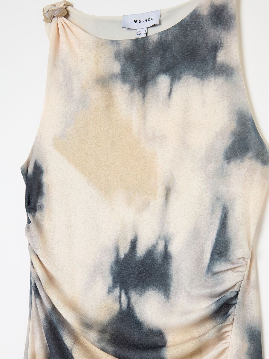 Long tie-dye dress with gathering_5