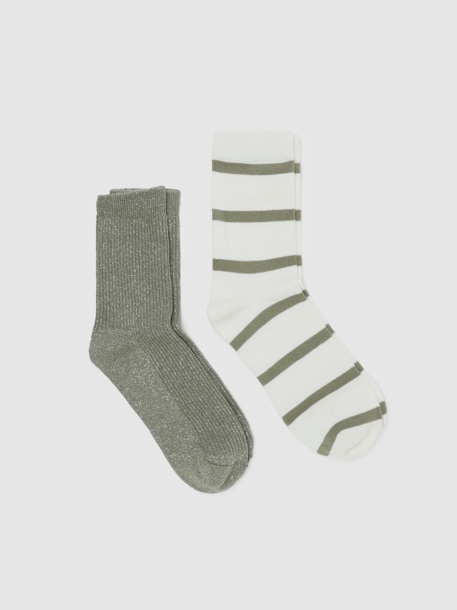 Two-pair pack short socks in stretch organic cotton_0