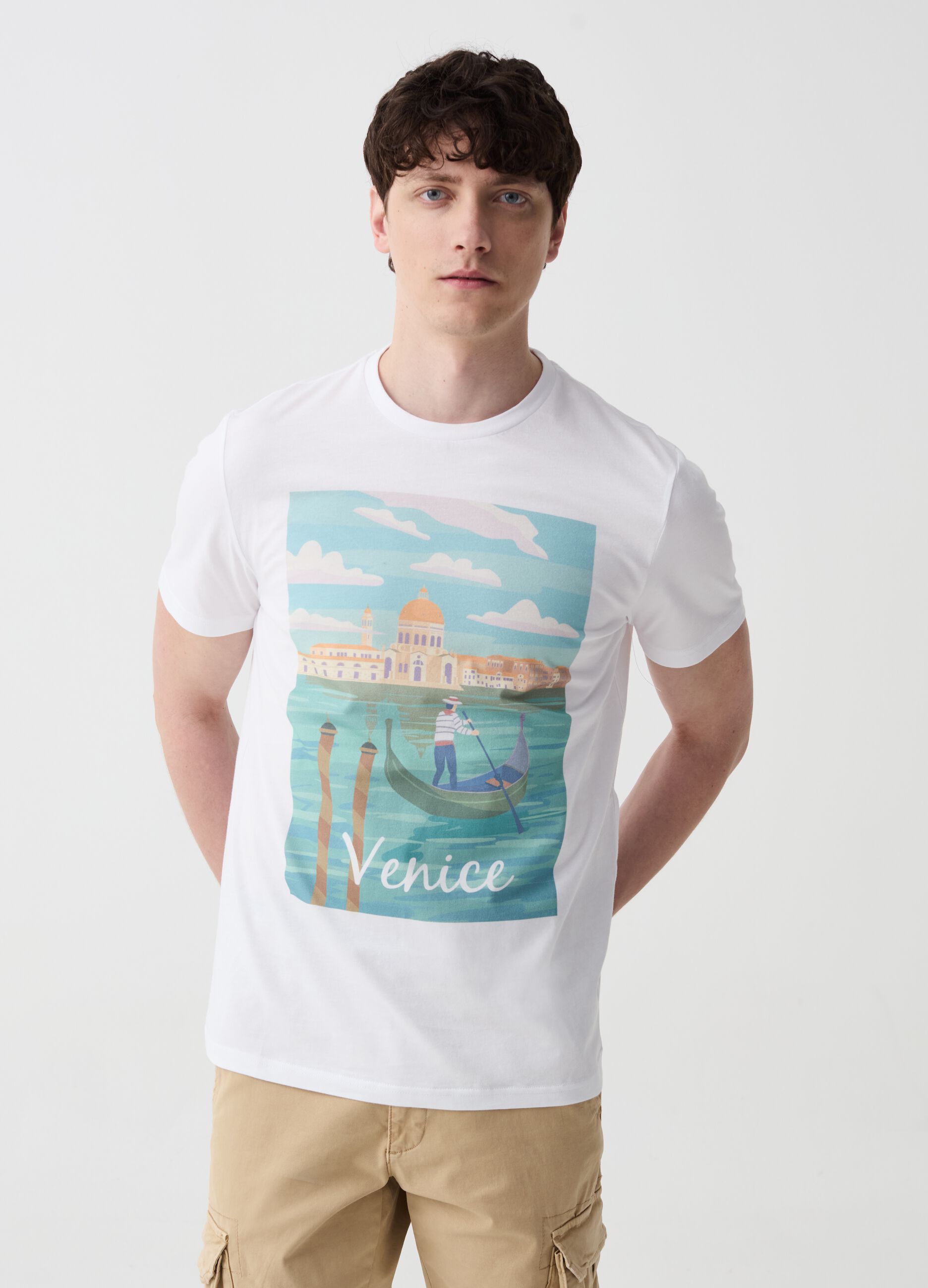 Ovs T-shirt in cotone con stampa Venezia