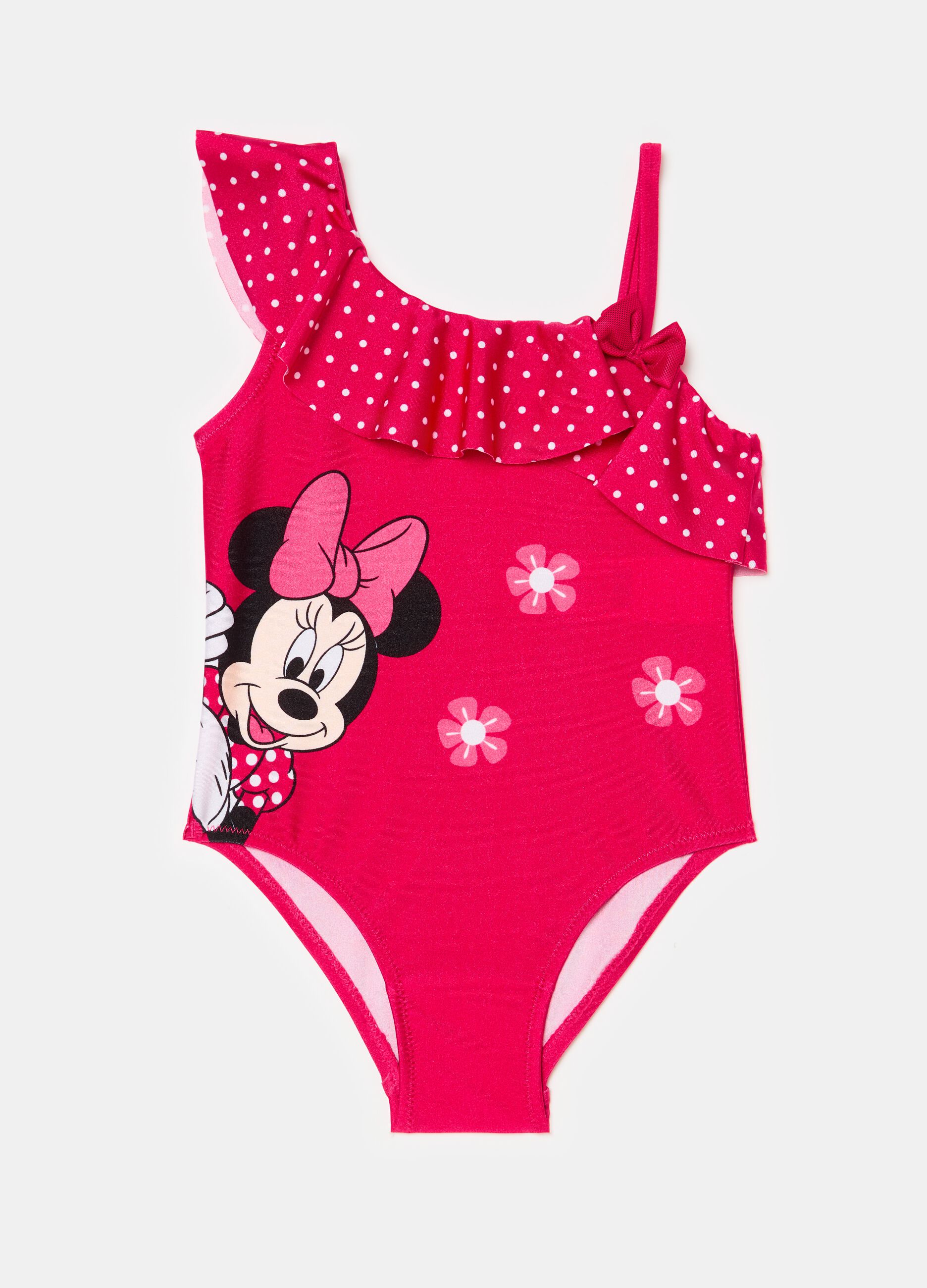 One-piece swimsuit with Minnie Mouse print