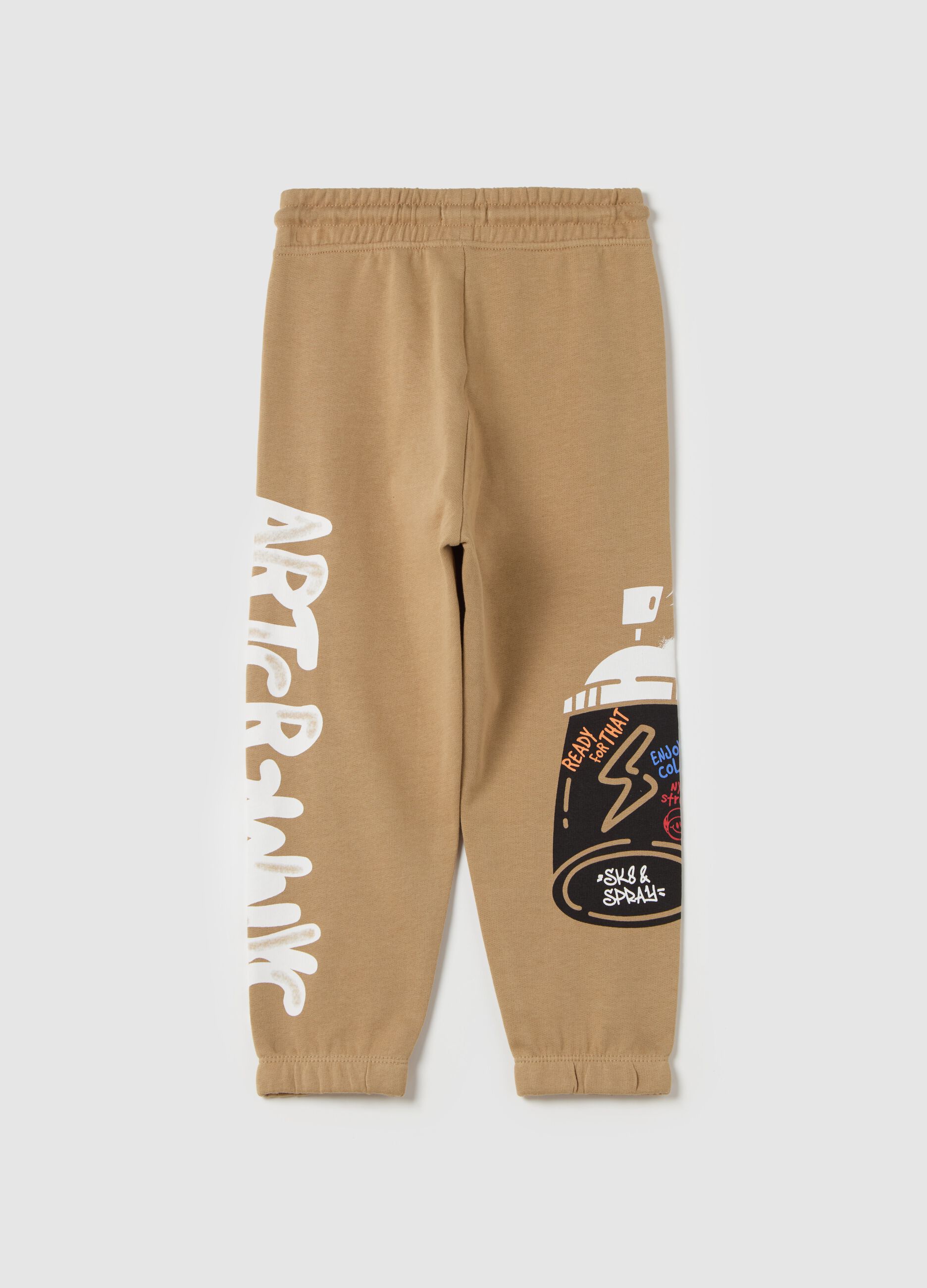 Joggers with graffiti print