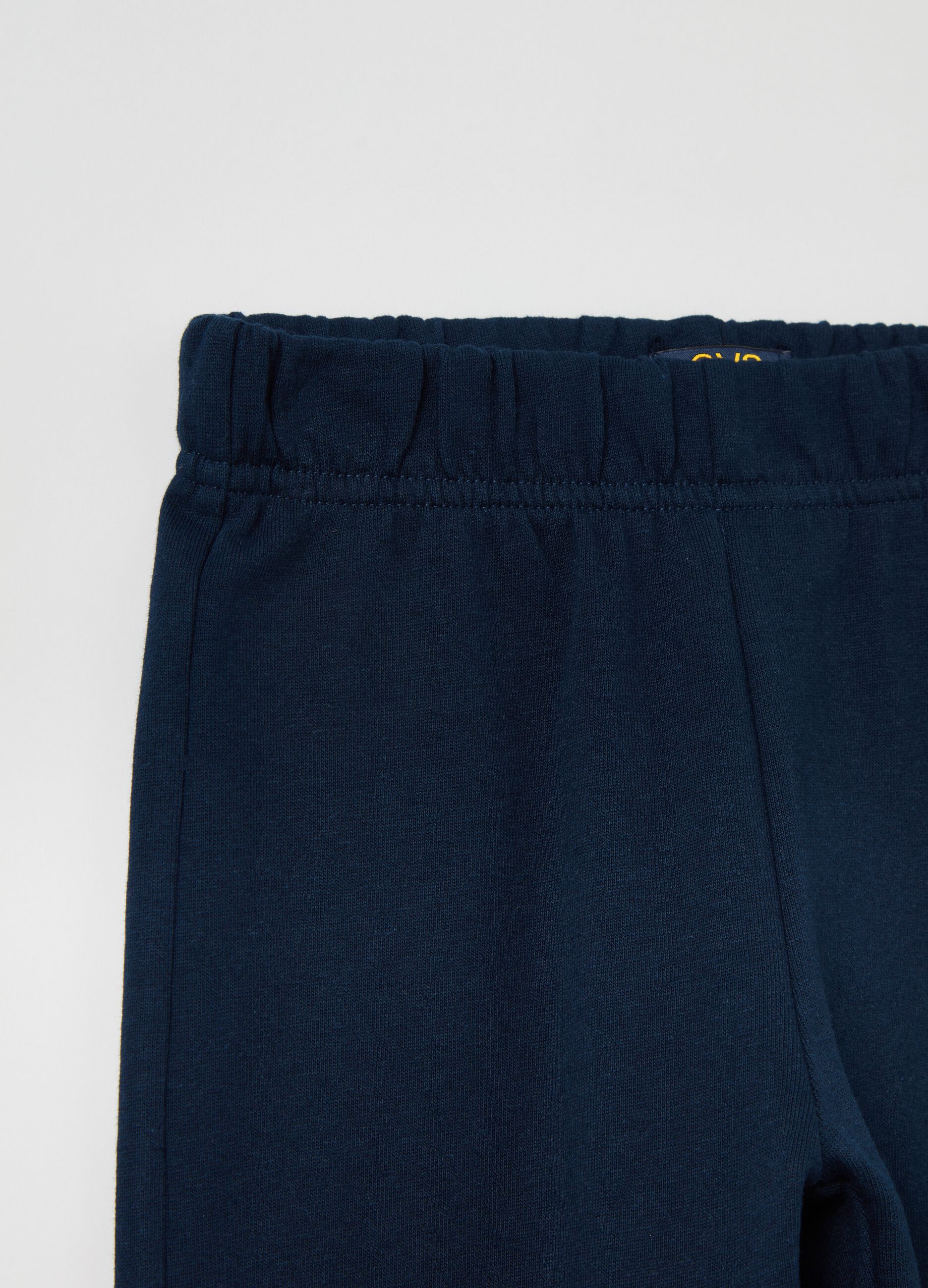 Fleece joggers with elasticated edging