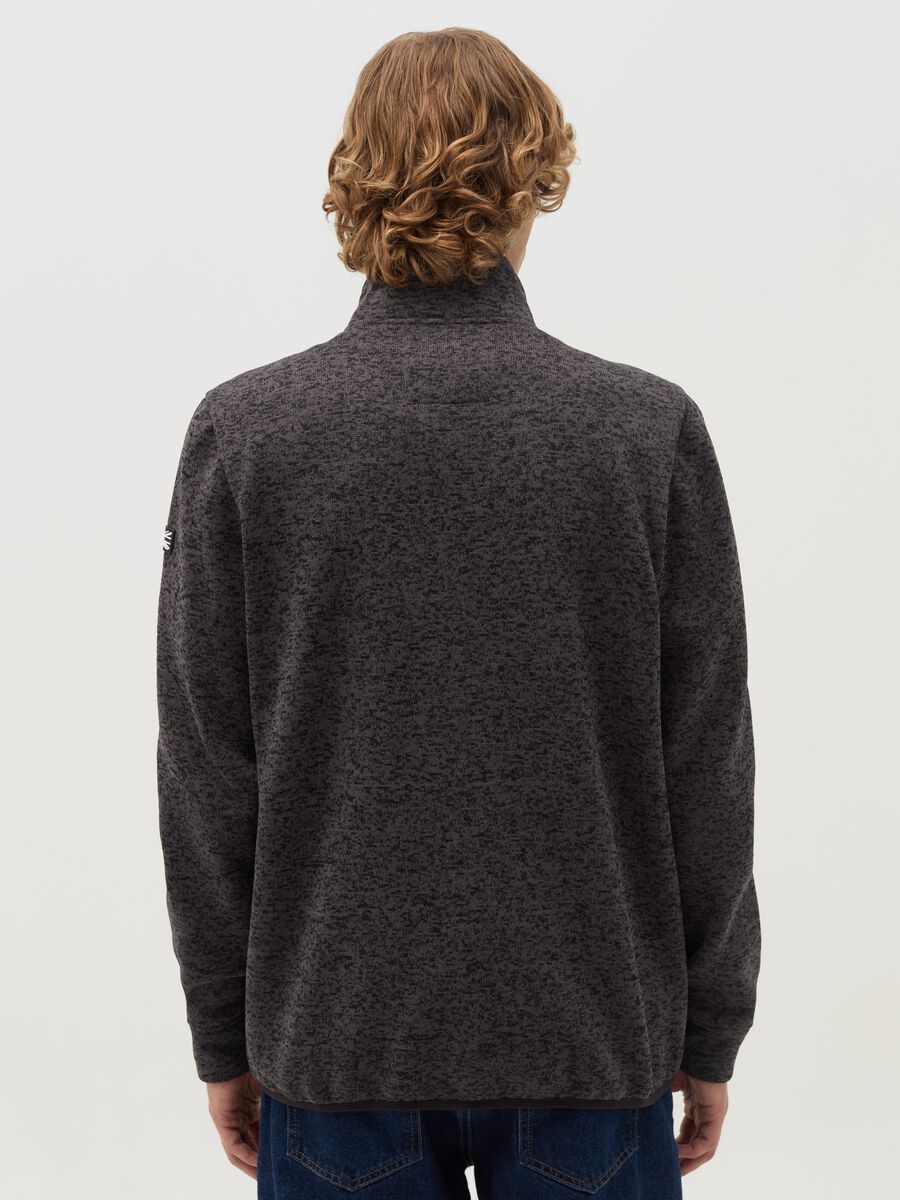 Full-zip mélange sweatshirt with high neck and logo_2