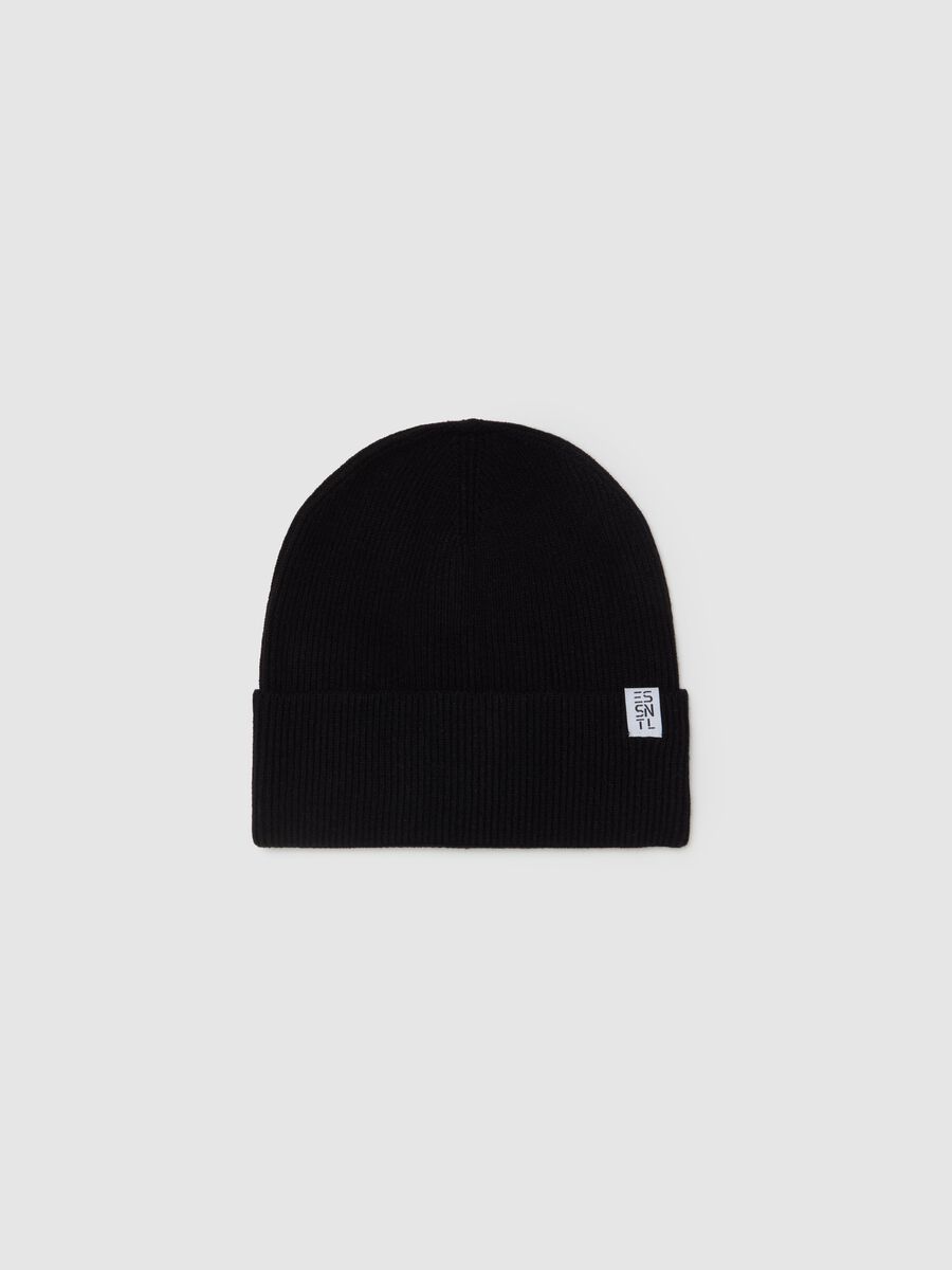 Essential ribbed hat with fold_0