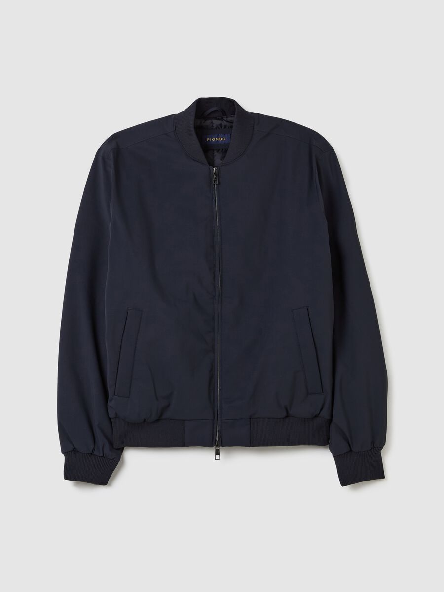 Stretch bomber jacket with zip_4