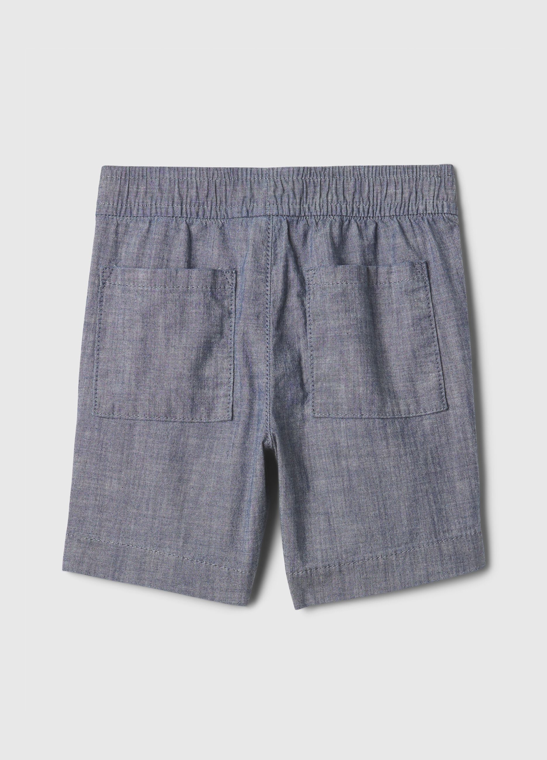 Canvas Bermuda shorts with drawstring