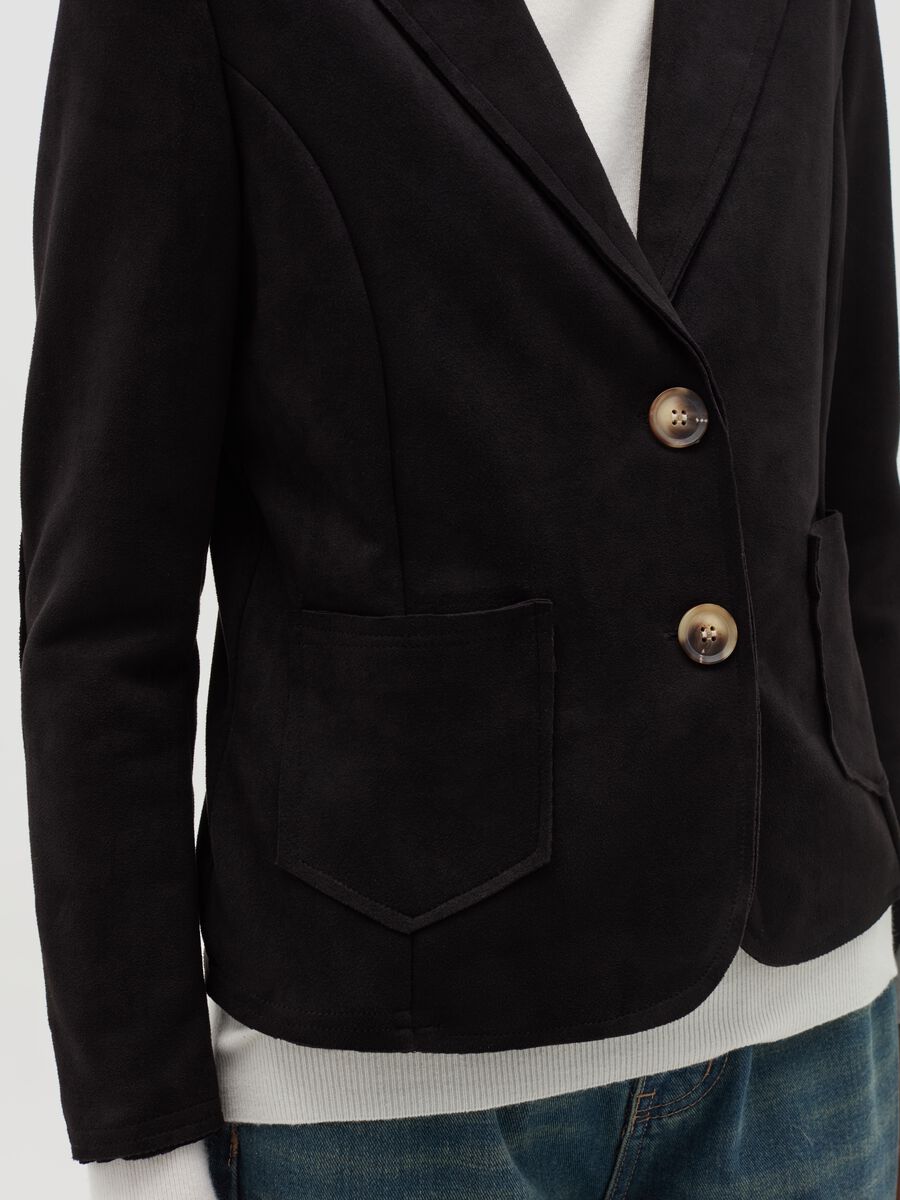 Suede single-breasted blazer_2